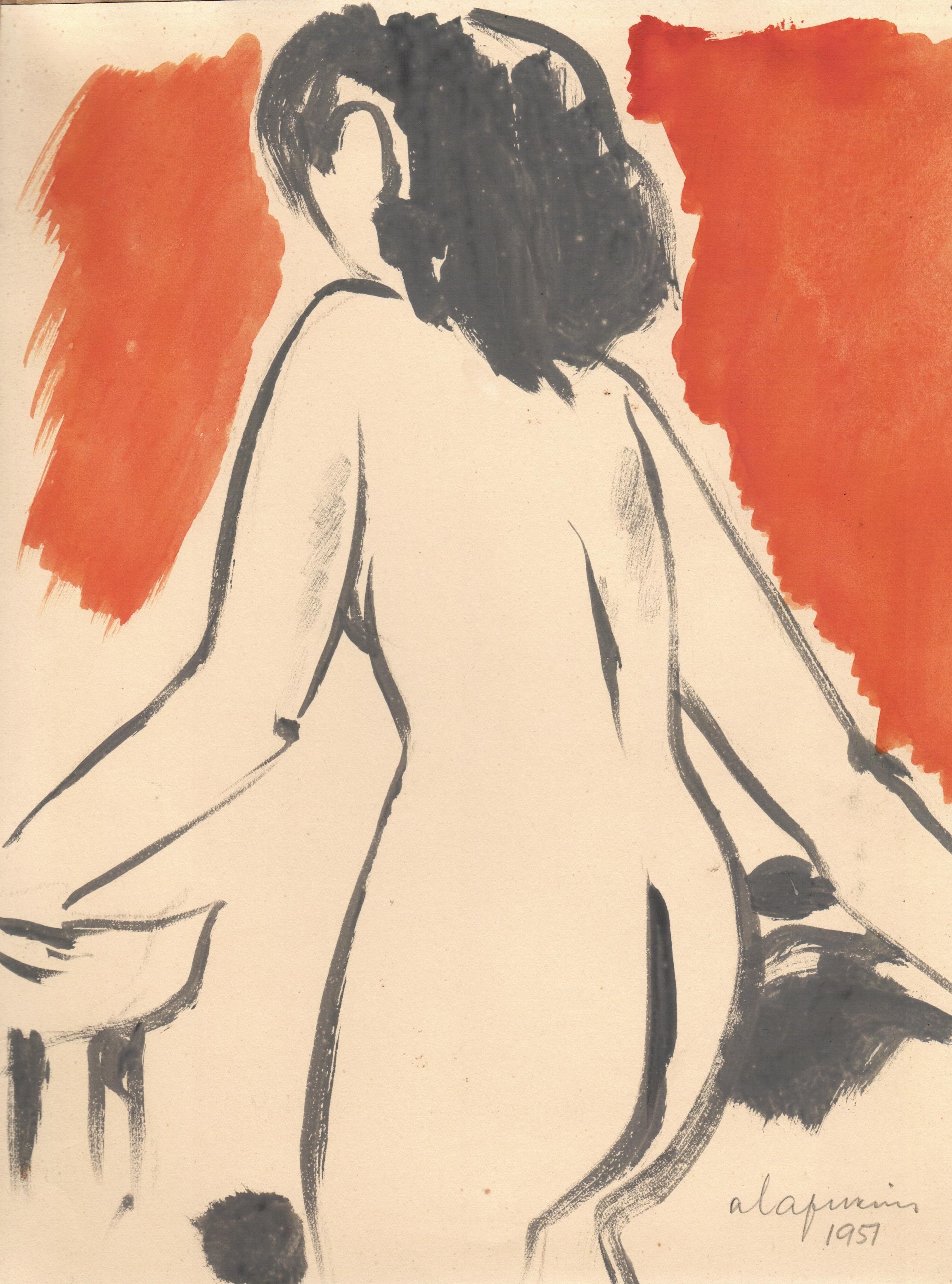 A. Lapukina gleznas skice. 1957.g.