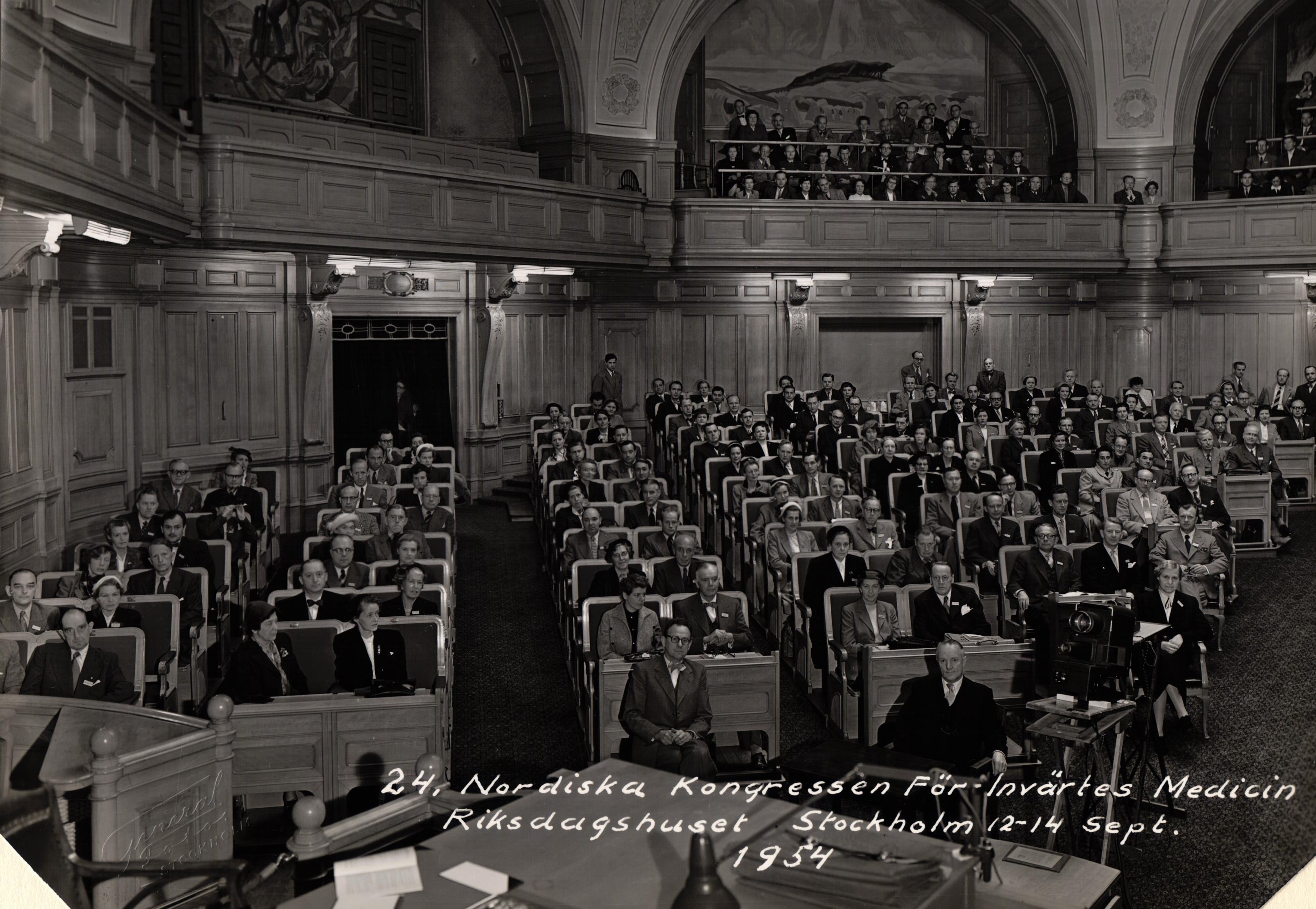 E.Ogriņš ārstu kongresā Stokholmā, 1954.g.