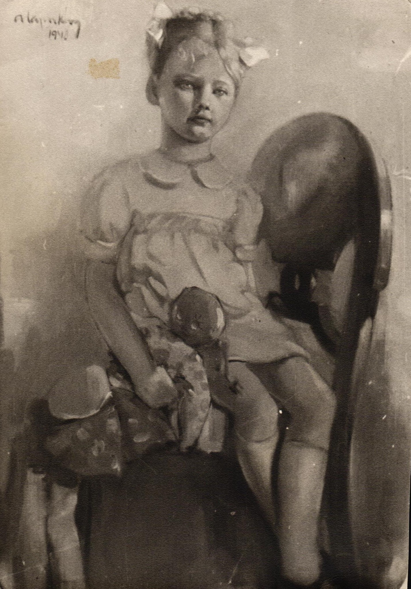 Helenas Eriksones portrets. A. Lapukina eļļas gleznas fotoattēls. 1948.g.