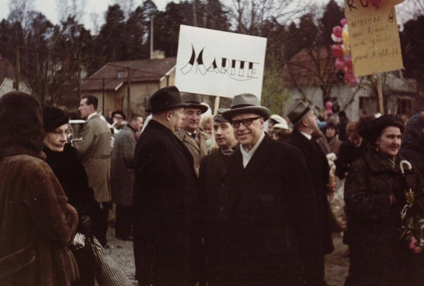 E.Ogriņš kādā pasākumā Zviedrijā, 1963.g.
