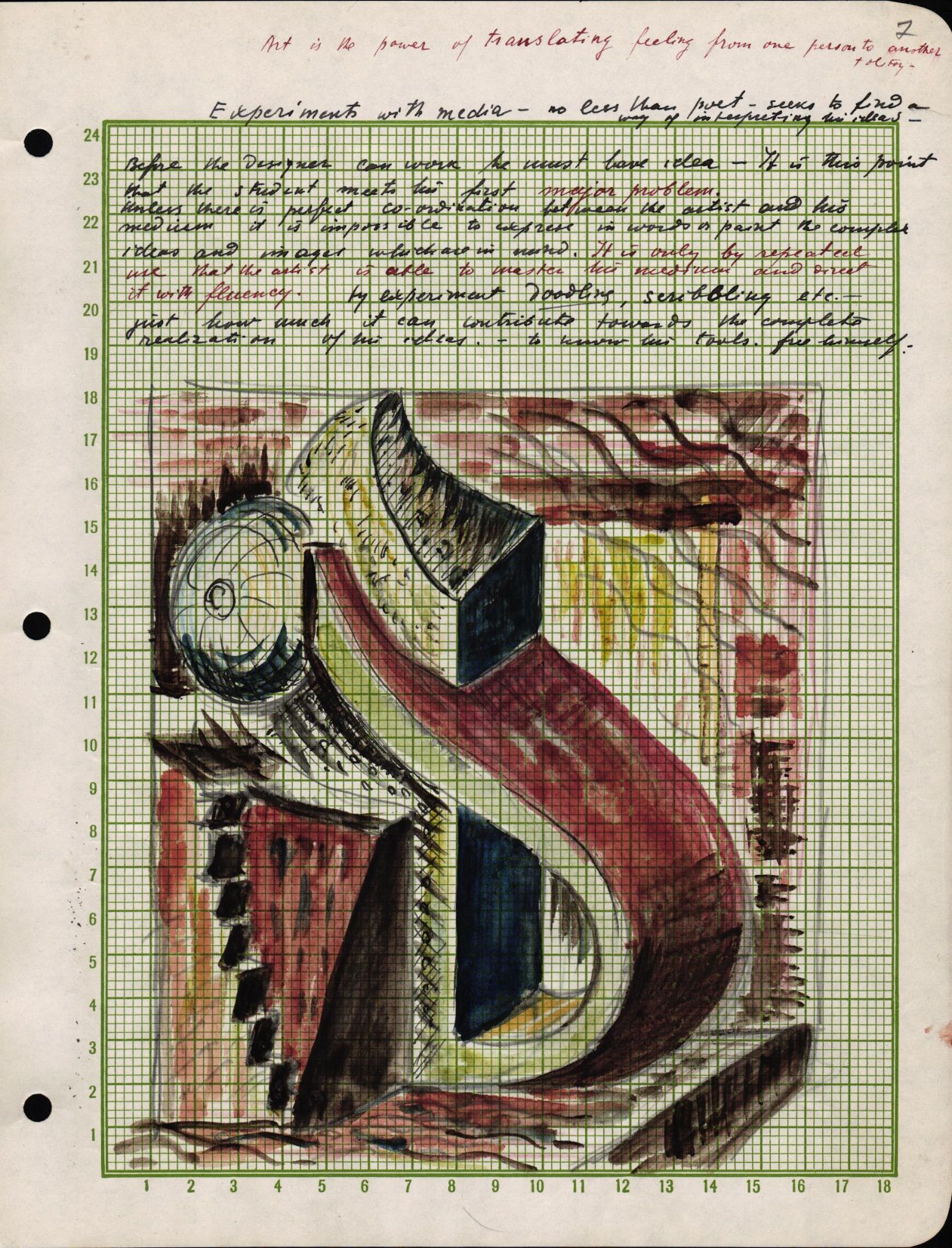 Fragments no Jāņa Munča pierakstu, konspektu un skiču burtnīcas. Angļu val. Ap 1950. – 1955. gadu.
