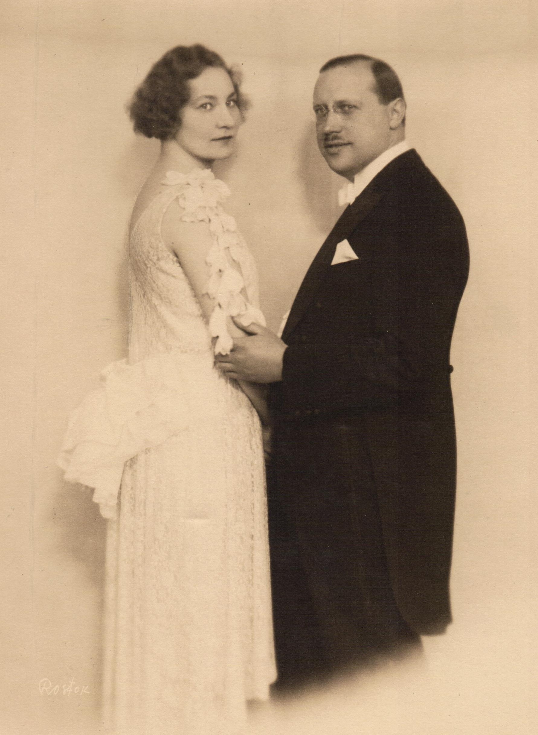 Emīls Ogriņš ar dzīvesbiedri Elvīru 1929.g.