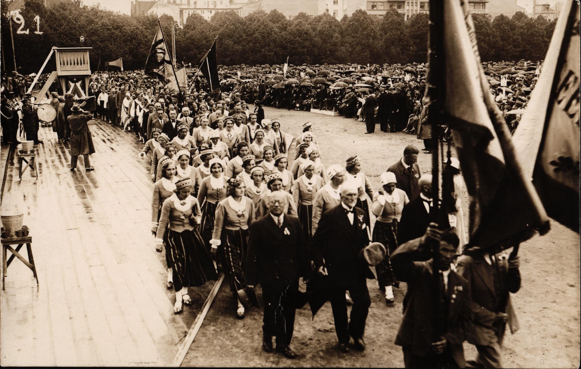 Latvijas valsts pirmais prezidents J.Čakste 6. Dziesmu svētkos Rīgā 1926.g.