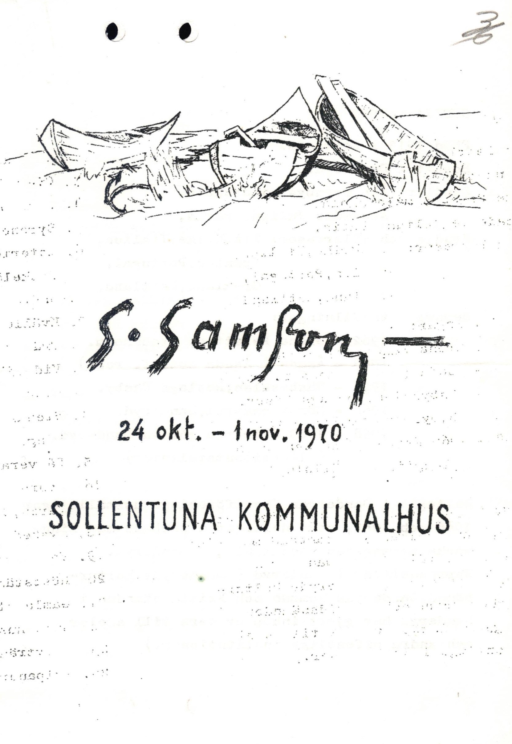 S. Samsones personālizstādes Solentūnā, Zviedrijā, katalogs. 1970. gads.