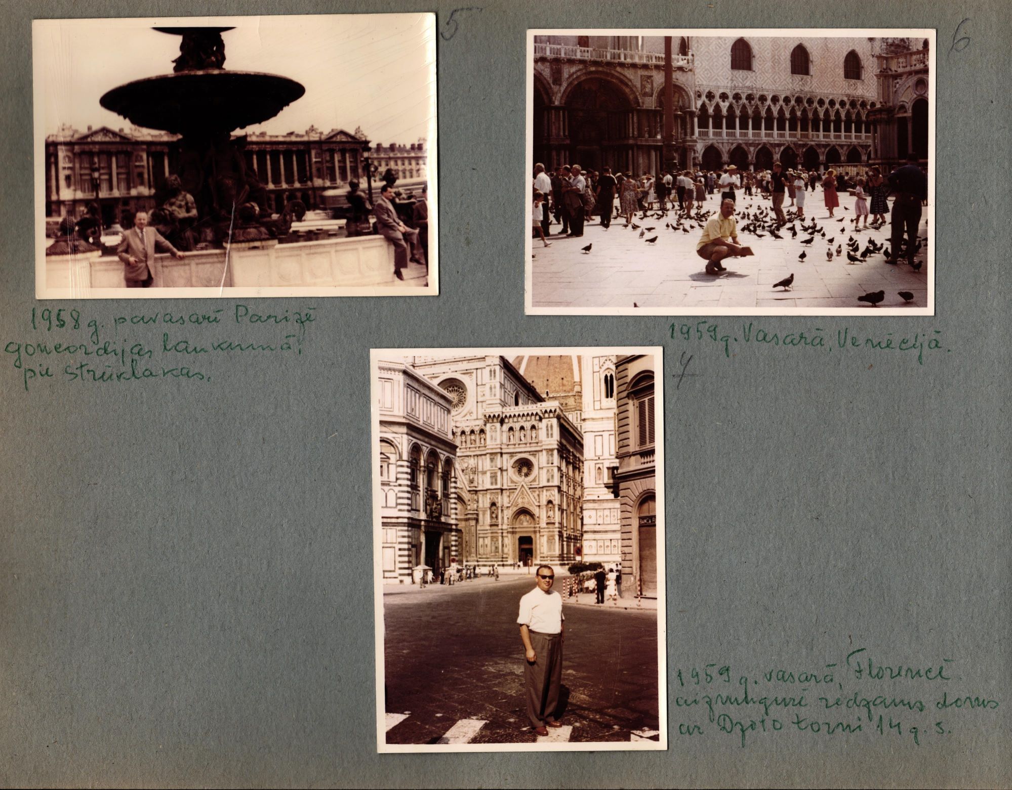 Fotogrāfijas no Ģ. Ārvalda ceļojuma uz Franciju un Itāliju. 1958. – 1959. gads.