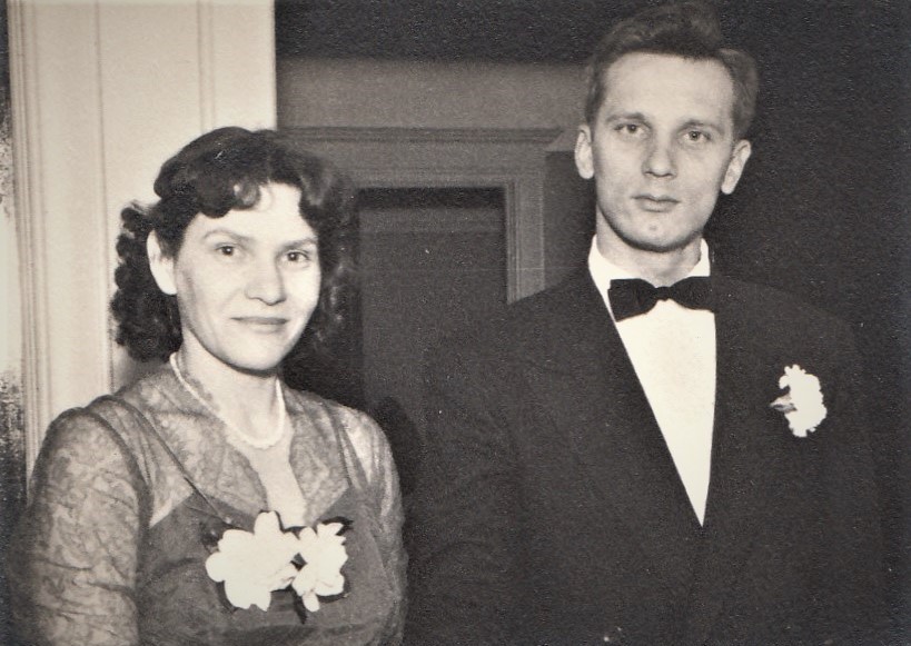 Alise un Manfrēds Zīverti kāzu dienā 1953. gada vasarā Ņujorkā (ASV).